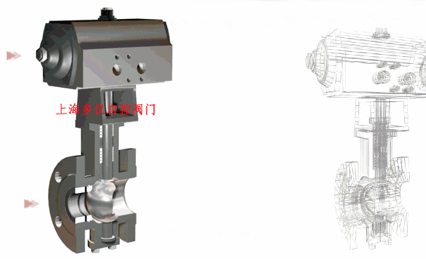 氣動V型調節(jié)球閥動態(tài)圖